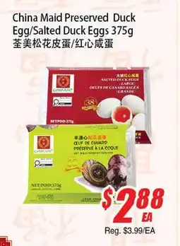 WinCo Food Mart China Maid Preserved Duck Egg/Salted Duck Eggs offer