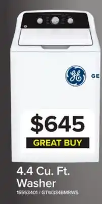 Leon's GE White Top Load Washer (4.4 Cu Ft.) - GTW334BMRWS offer