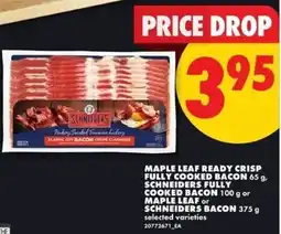No Frills Maple leaf ready crisp fully cooked bacon offer