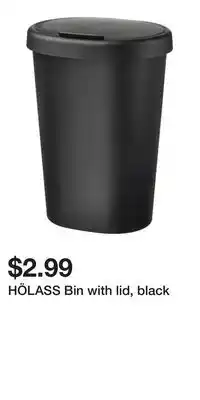 IKEA HÖLASS Bin with lid, black offer
