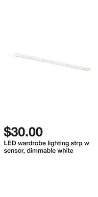 IKEA LED wardrobe lighting strp w sensor, dimmable white offer