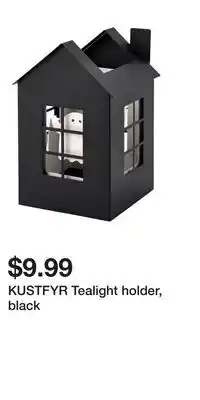 IKEA KUSTFYR Tealight holder, black offer
