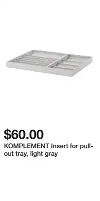 IKEA KOMPLEMENT Insert for pull-out tray, light gray offer