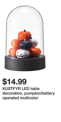 IKEA KUSTFYR LED table decoration, pumpkin/battery operated multicolor offer