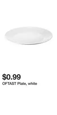 IKEA OFTAST Plate, white offer