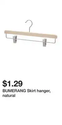 IKEA BUMERANG Skirt hanger, natural offer