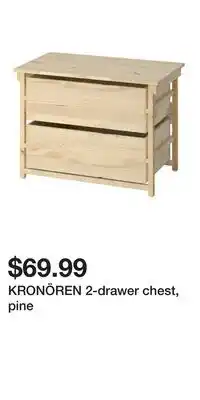 IKEA KRONÖREN 2-drawer chest, pine offer