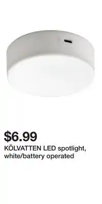 IKEA KÖLVATTEN LED spotlight, white/battery operated offer