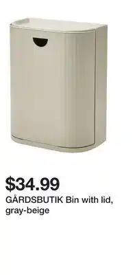 IKEA GÅRDSBUTIK Bin with lid, gray-beige offer