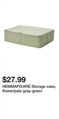 IKEA HEMMAFIXARE Storage case, flower/pale gray-green offer