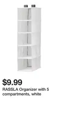 IKEA RASSLA Organizer with 5 compartments, white offer