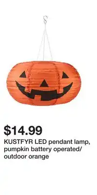 IKEA KUSTFYR LED pendant lamp, pumpkin battery operated/outdoor orange offer