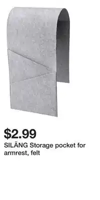 IKEA SILÄNG Storage pocket for armrest, felt offer