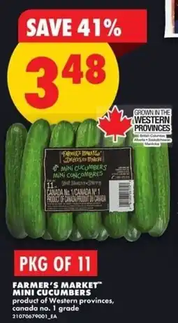 No Frills Farmer's market mini cucumbers offer