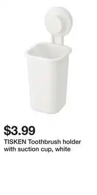 IKEA TISKEN Toothbrush holder with suction cup, white offer