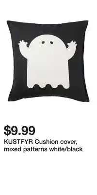 IKEA KUSTFYR Cushion cover, mixed patterns white/black offer