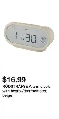 IKEA RÖDSTRÄFSE Alarm clock with hygro-/thermometer, beige offer