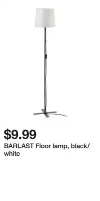 IKEA BARLAST Floor lamp, black/white offer