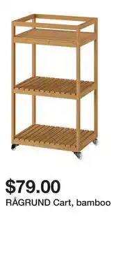 IKEA RÅGRUND Cart, bamboo offer