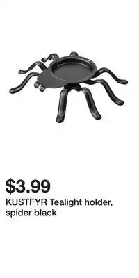 IKEA KUSTFYR Tealight holder, spider black offer