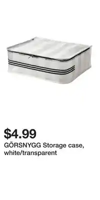 IKEA GÖRSNYGG Storage case, white/transparent offer