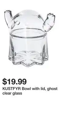 IKEA KUSTFYR Bowl with lid, ghost clear glass offer