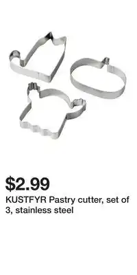 IKEA KUSTFYR Pastry cutter, set of 3, stainless steel offer