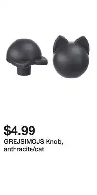 IKEA GREJSIMOJS Knob, anthracite/cat offer