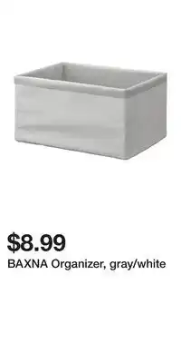 IKEA BAXNA Organizer, gray/white offer