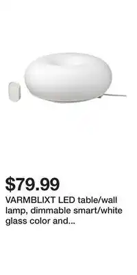 IKEA VARMBLIXT LED table/wall lamp, dimmable smart/white glass color and white spectrum offer
