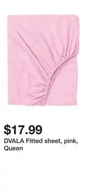 IKEA DVALA Fitted sheet, pink, Queen offer