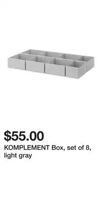 IKEA KOMPLEMENT Box, set of 8, light gray offer