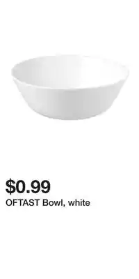 IKEA OFTAST Bowl, white offer