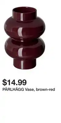 IKEA PÄRLHÄGG Vase, brown-red offer