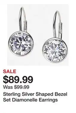TSC Stores Sterling Silver Shaped Bezel Set Diamonelle Earrings offer