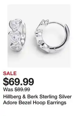 TSC Stores Hillberg & Berk Sterling Silver Adore Bezel Hoop Earrings offer