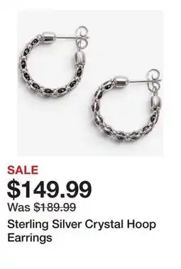 TSC Stores Sterling Silver Crystal Hoop Earrings offer