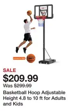 TSC Stores Basketball Hoop Adjustable Height 4.8 to 10 ft for Adults and Kids offer