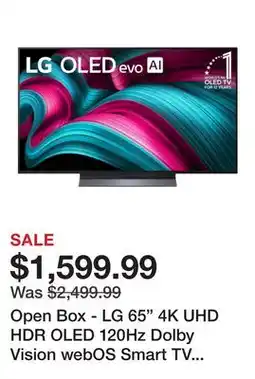 TSC Stores Open Box - LG 65 4K UHD HDR OLED 120Hz Dolby Vision webOS Smart TV (OLED65C5PUA) offer