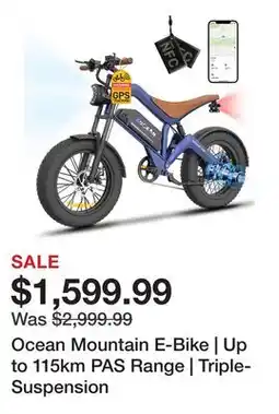 TSC Stores Ocean Mountain E-Bike | Up to 115km PAS Range | Triple-Suspension offer