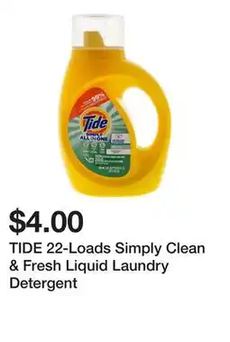 Dollarama TIDE 22-Loads Simply Clean & Fresh Liquid Laundry Detergent offer