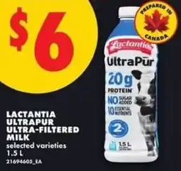 No Frills Lactantia ultrapur ultra-filtered milk offer