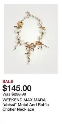 Holt Renfrew WEEKEND MAX MARA abissi Metal And Raffia Choker Necklace offer