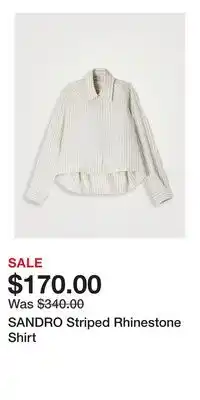 Holt Renfrew SANDRO Striped Rhinestone Shirt offer
