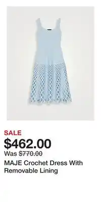 Holt Renfrew MAJE Crochet Dress With Removable Lining offer