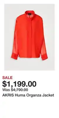 Holt Renfrew AKRIS Huma Organza Jacket offer