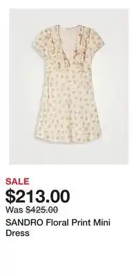 Holt Renfrew SANDRO Floral Print Mini Dress offer