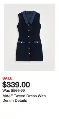 Holt Renfrew MAJE Tweed Dress With Denim Details offer
