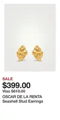 Holt Renfrew OSCAR DE LA RENTA Seashell Stud Earrings offer