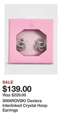 Holt Renfrew SWAROVSKI Dextera Interlinked Crystal Hoop Earrings offer